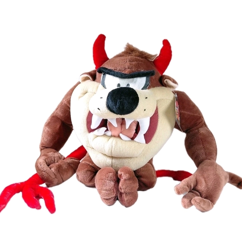 Taz Tasmanian Devil With Pitchfork Plush Toy Looney Tunes WB